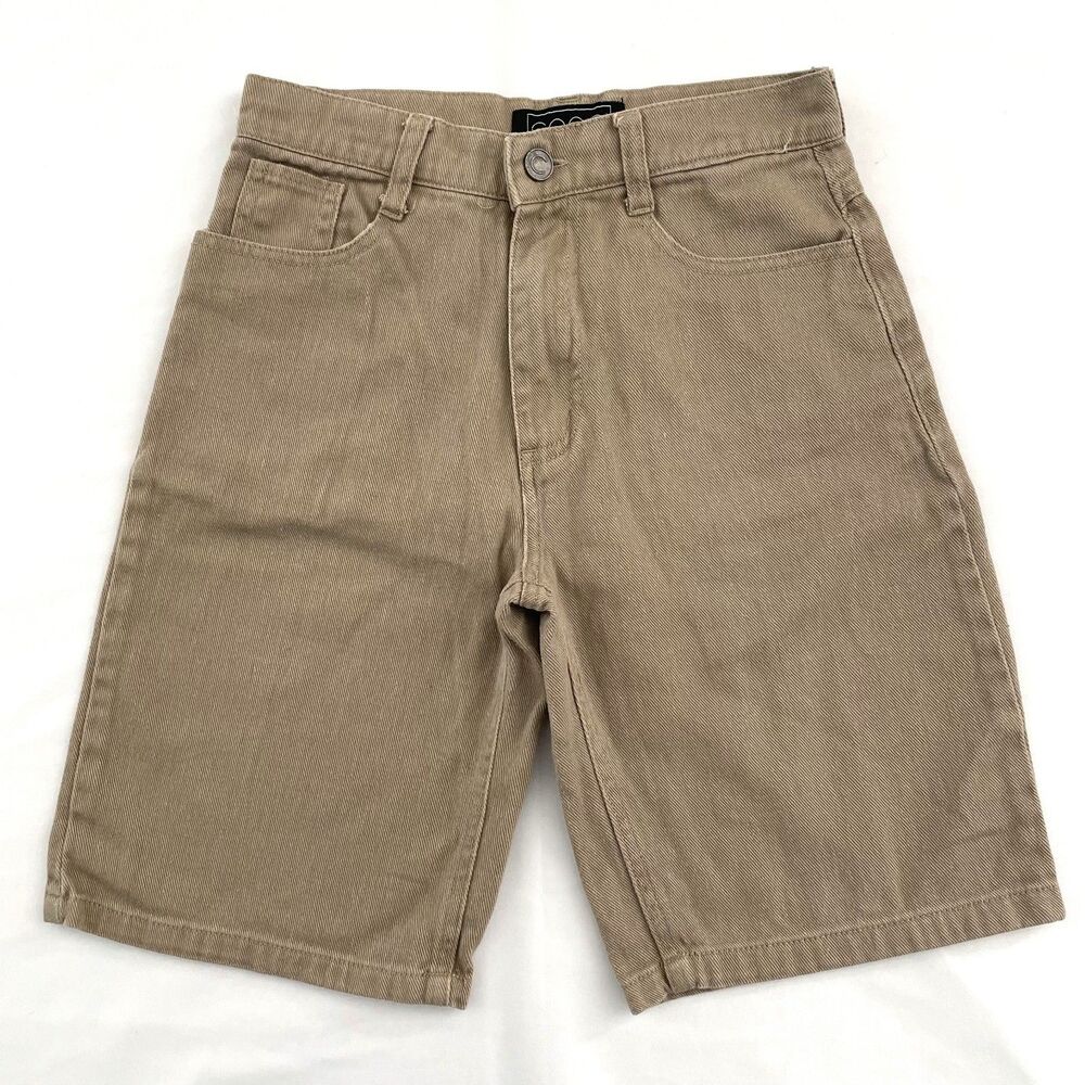 COOGI Boys Bermuda Shorts Tan/khaki Embroidered Logo Stretch Denim Size 8